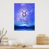 Zodiac Sign Taurus Dreamy Star Sky Quote Poster (Küche)