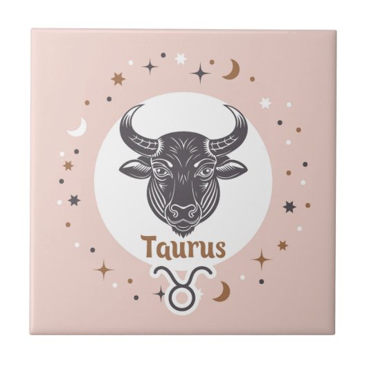 Zodiac Sign Taurus Fliese (Vorderseite)