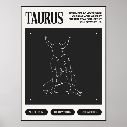 Zodiac Sign Taurus Poster (Vorne)