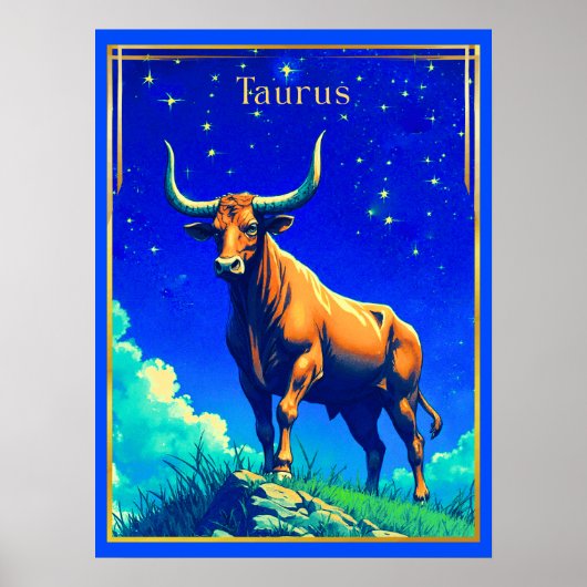 Zodiac Sign Taurus Rooted in Earth and Sky Poster (Vorne)