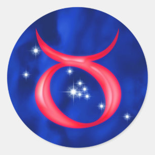 Zodiac sign Taurus Runder Aufkleber