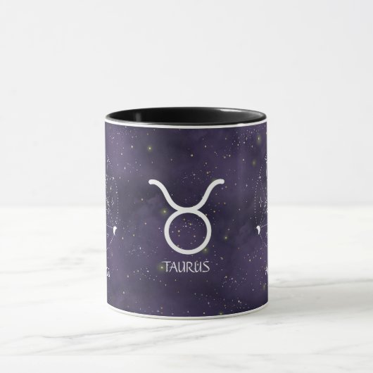 Zodiac Sign Taurus Wasserfarbe Anpassbare Tasse (Zentrum)