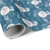 Zodiac Sign - Virgo.b D Blue BG Geschenkpapier (Rolleneckpunkt)