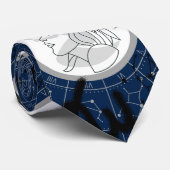 Zodiac Sign - Virgo.b D Blue BG Krawatte (Gerollt)