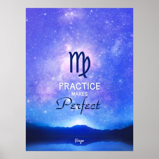 Zodiac Sign Virgo Dreamy Star Sky Quote Poster (Vorne)