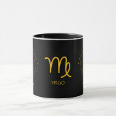 Zodiac Sign Virgo Golden Yellow Anpassbare Tasse (Zentrum)