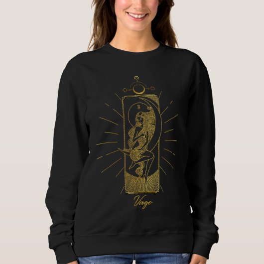 Zodiac Sign Virgo in Gold Sweatshirt (Vorderseite)