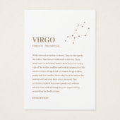 Zodiac Sign Virgo Juwelier Display Card (Rückseite)