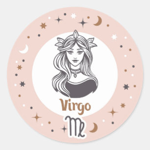 Zodiac Sign Virgo Runder Aufkleber