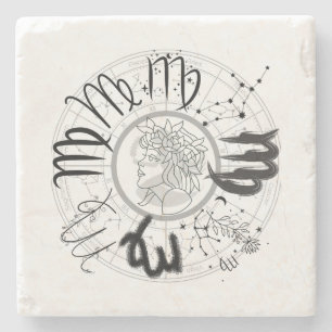 Zodiac Sign - Virgo.w Steinuntersetzer