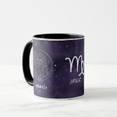 Zodiac Sign Virgo Wasserfarbe Anpassbare Tasse (Vorderseite Links)