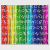 Zodiac Sign Wrapping Paper (Bright Rainbow) Geschenkpapier (Flach)