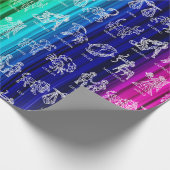 Zodiac Sign Wrapping Paper (Bright Rainbow) Geschenkpapier (Ecke)