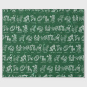 Zodiac Sign Wrapping Paper (Grüne) Geschenkpapier (Flach)