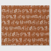 Zodiac Sign Wrapping Paper (Orange) Geschenkpapier (Flach)