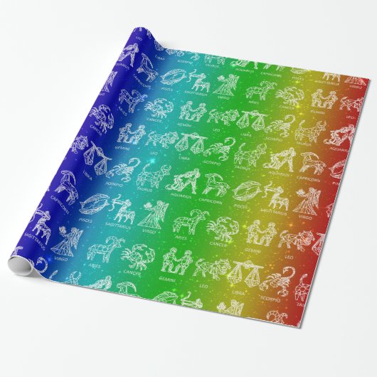 Zodiac Sign Wrapping Paper (Rainbow Smooth Fade) Geschenkpapier (Ungerollt)