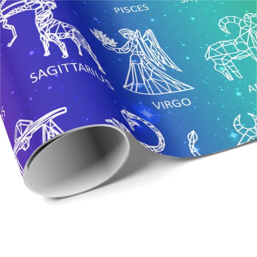 Zodiac Sign Wrapping Paper (Rainbow Smooth Fade) Geschenkpapier (Rolleneckpunkt)