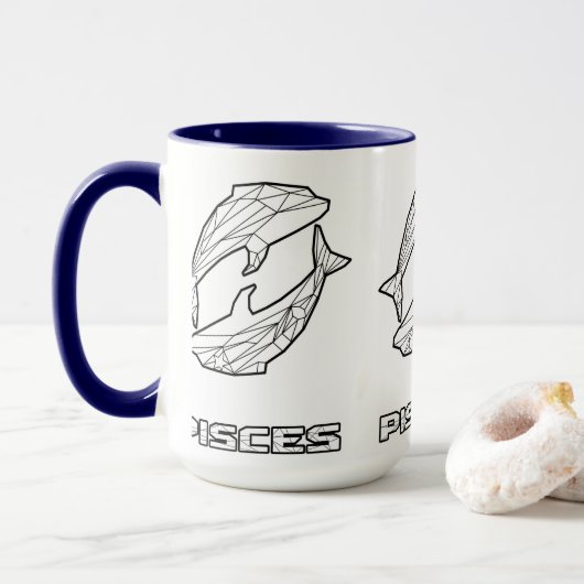 Zodiac-Signatur-Tasse: Fische Tasse (Mit Donut)