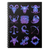 Zodiac Signature Notebook in Starry Blue Notizblock (Vorderseite)