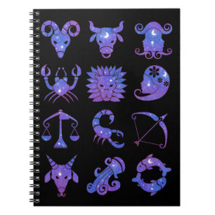Zodiac Signature Notebook in Starry Blue Notizblock