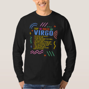 Zodiac signiert die 10 Top-Regeln der Virgo Sonnen T-Shirt