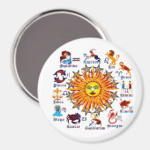 Zodiac-Signs-All-V-1 Magnet (Vorderseite/Rückseite)