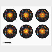 Zodiac-Signs-All-V-1 Runder Aufkleber (Blatt)