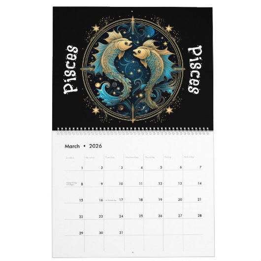 Zodiac Signs Calendar Kalender (Mär 2026)