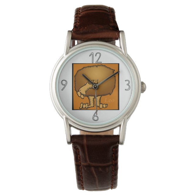 Zodiac Signs Leo Birthday Watch Armbanduhr (Vorderseite)