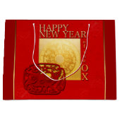 Zodiac Signs Ox Papercut Chinese Year 2021 LGB Große Geschenktüte (Vorderseite)