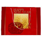 Zodiac Signs Ox Papercut Chinese Year 2021 LGB Große Geschenktüte (Rückseite)