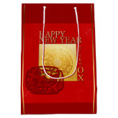 Zodiac Signs Ox Papercut Chinesisches Jahr 2021 MG Mittlere Geschenktüte (Rückseite)