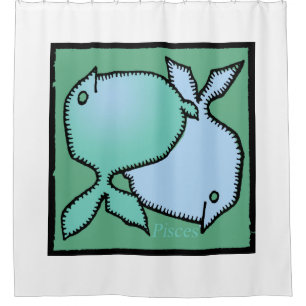 Zodiac Signs Pisces Duschvorhang