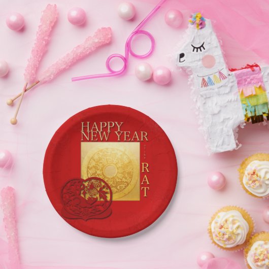 Zodiac Signs Rat Papercut Chinesisches Jahr 2020 P Pappteller (Party)