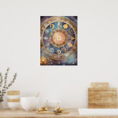 Zodiac Signs und Astrologie Mauer Kunst Poster (Küche)