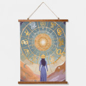 Zodiac Signs und Astrologie Mauer Kunst Wandteppich Mit Holzrahmen (Vorderseite)