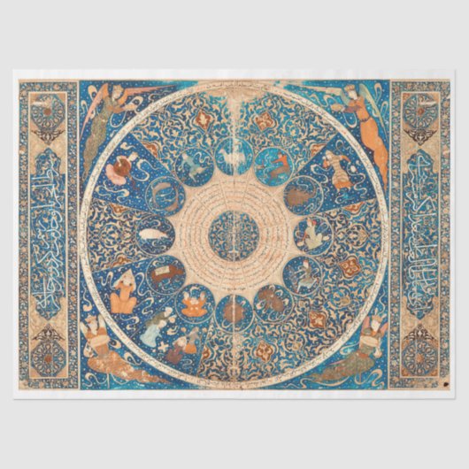 Zodiac Signs Vintage Himmelskarte Seidenpapier (Vorderseite)