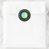 Zodiac Signs Wheel Runder Aufkleber (Tasche)