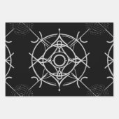 Zodiac Silver Lined Black Illustration Geschenkpapier Set (Vorderseite 3)