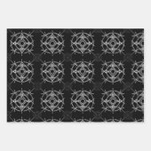 Zodiac Silver Lined Black Illustration Geschenkpapier Set (Vorderseite)