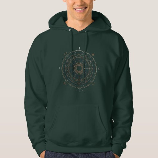 Zodiac-Sonne-Astrologie-Mandala Hoodie (Vorderseite)