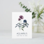 Zodiac Star Sign Aquarius Postkarte (Stehend Vorderseite)