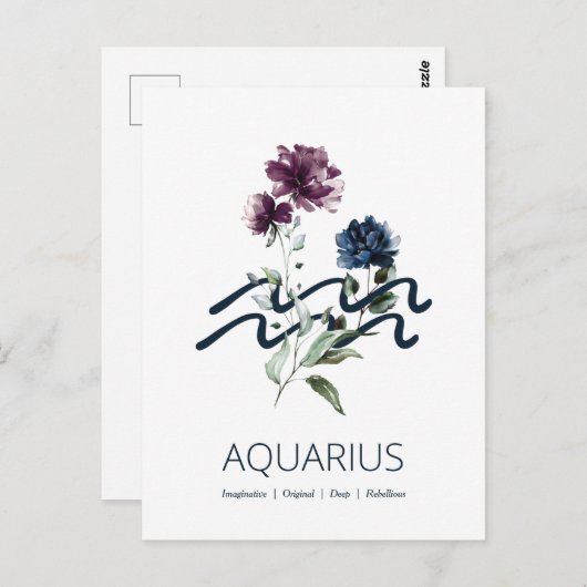 Zodiac Star Sign Aquarius Postkarte (Vorne/Hinten)