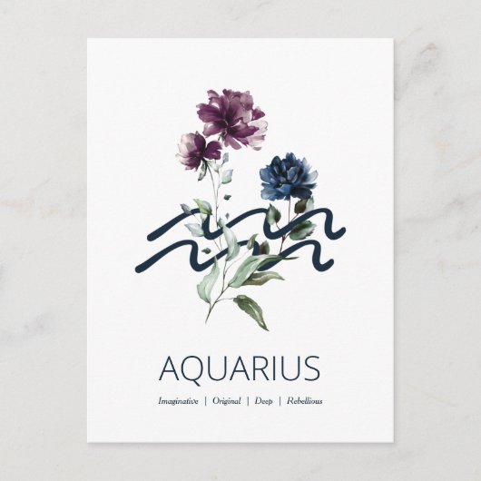 Zodiac Star Sign Aquarius Postkarte (Vorderseite)