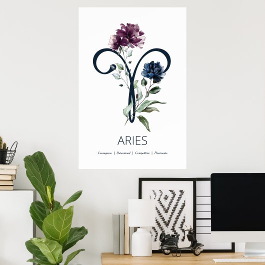 Zodiac Star Sign Aries Poster (Heimbüro)