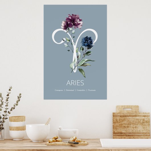 Zodiac Star Sign Aries Poster (Küche)