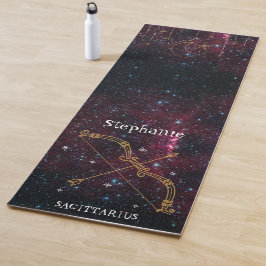 Zodiac Star Sign Sagittarier Monogram Glitzer Yogamatte