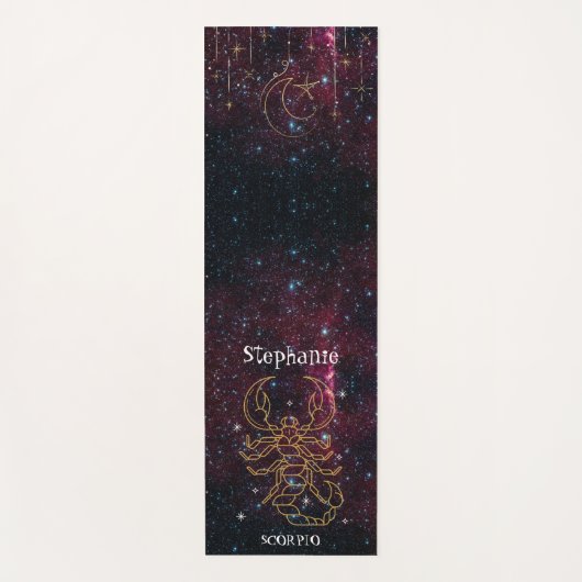 Zodiac Star Sign Scorpio Monogramm Glitzer Yogamatte (Vorderseite)