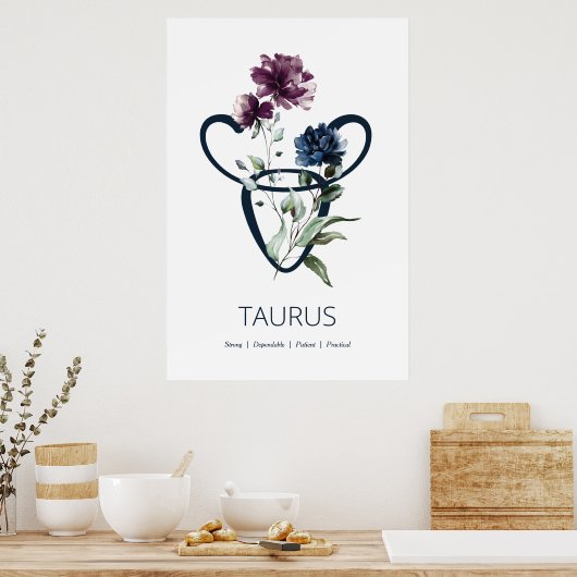 Zodiac Star Sign Taurus Poster (Küche)