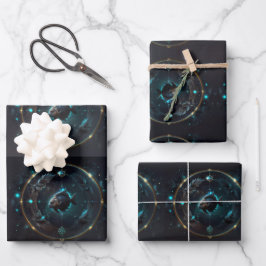 Zodiac Star Symbol Wrapping Paper Sheets Geschenkpapier Set
